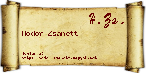 Hodor Zsanett névjegykártya